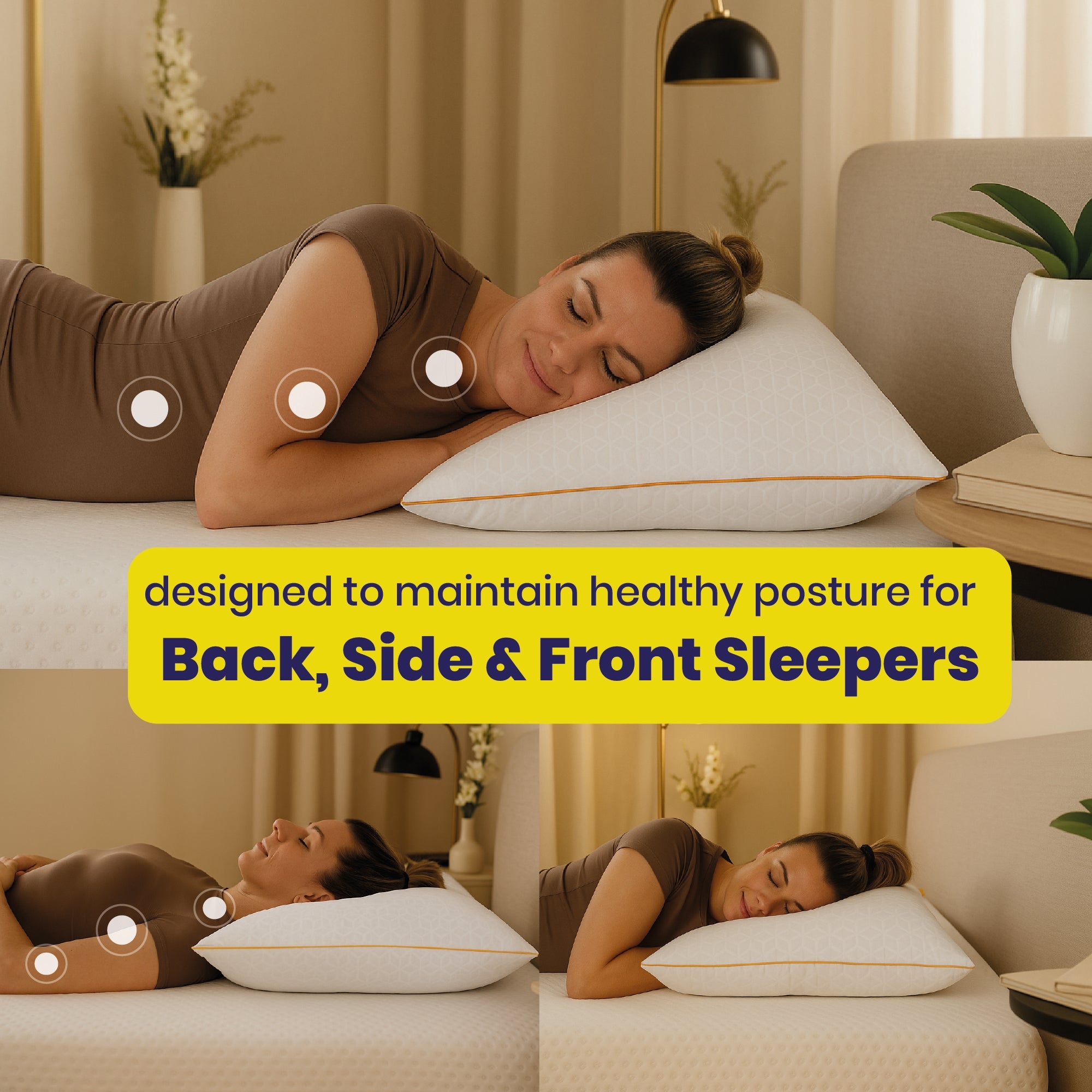 Brightr® Stella Hybrid Adjustable Pillow | Best pillow For Neck Pains