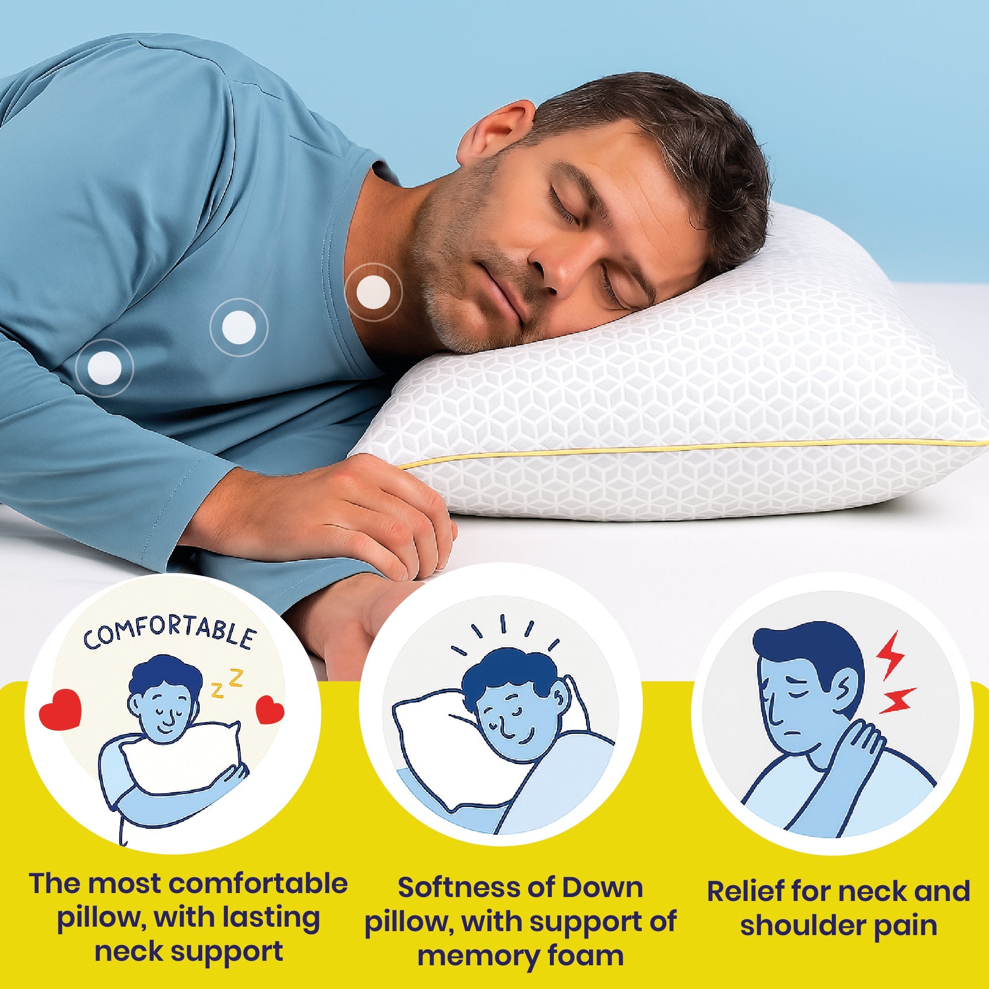 Brightr® Stella Hybrid Adjustable Pillow | Best pillow For Neck Pains
