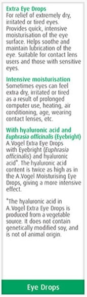 A.Vogel Extra Moisturising Eye Drops with Euphrasia & Hyaluronic acid 10ml