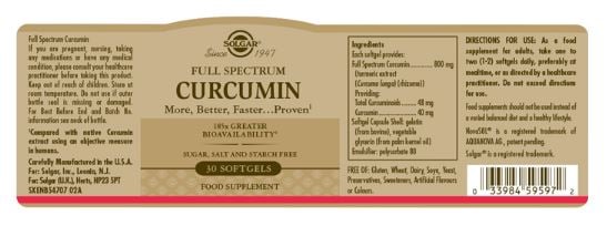 Solgar - Full Spectrum Curcumin 185x 30/90 Softgels