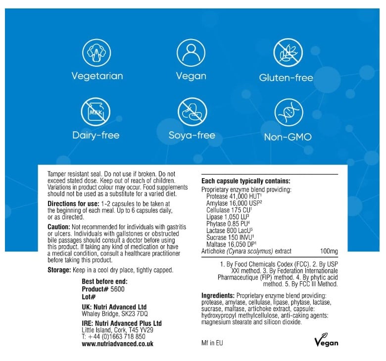 Nutri Advanced Similase Digestive Enzymes 90