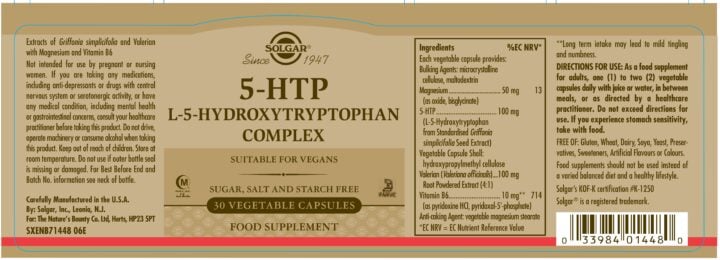 Solgar - 5-HTP (L-5-Hydroxytryptophan) Complex Vegetable Capsules