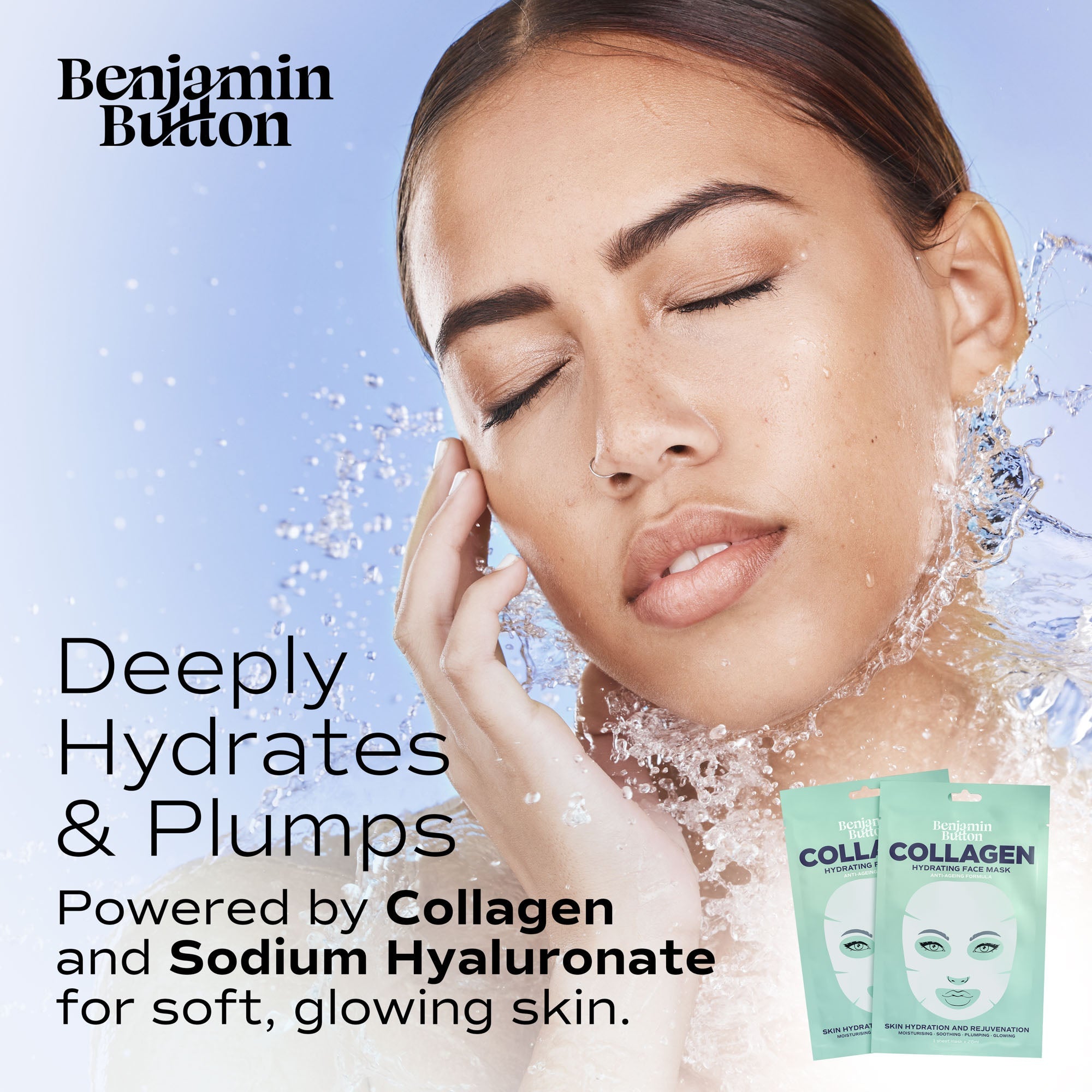 Collagen Hydrating Face Mask - Marine Collagen Sheet Mask - 5 Pack