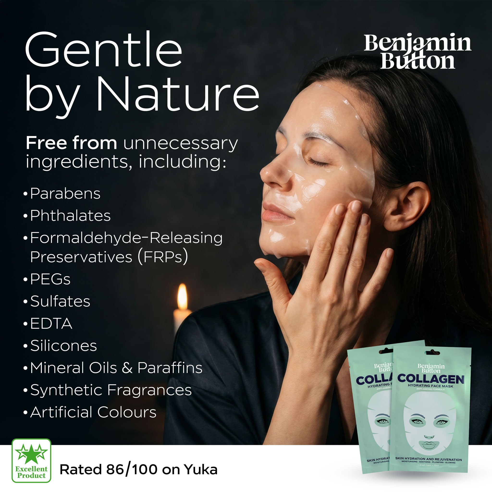 Collagen Hydrating Face Mask - Marine Collagen Sheet Mask - 5 Pack
