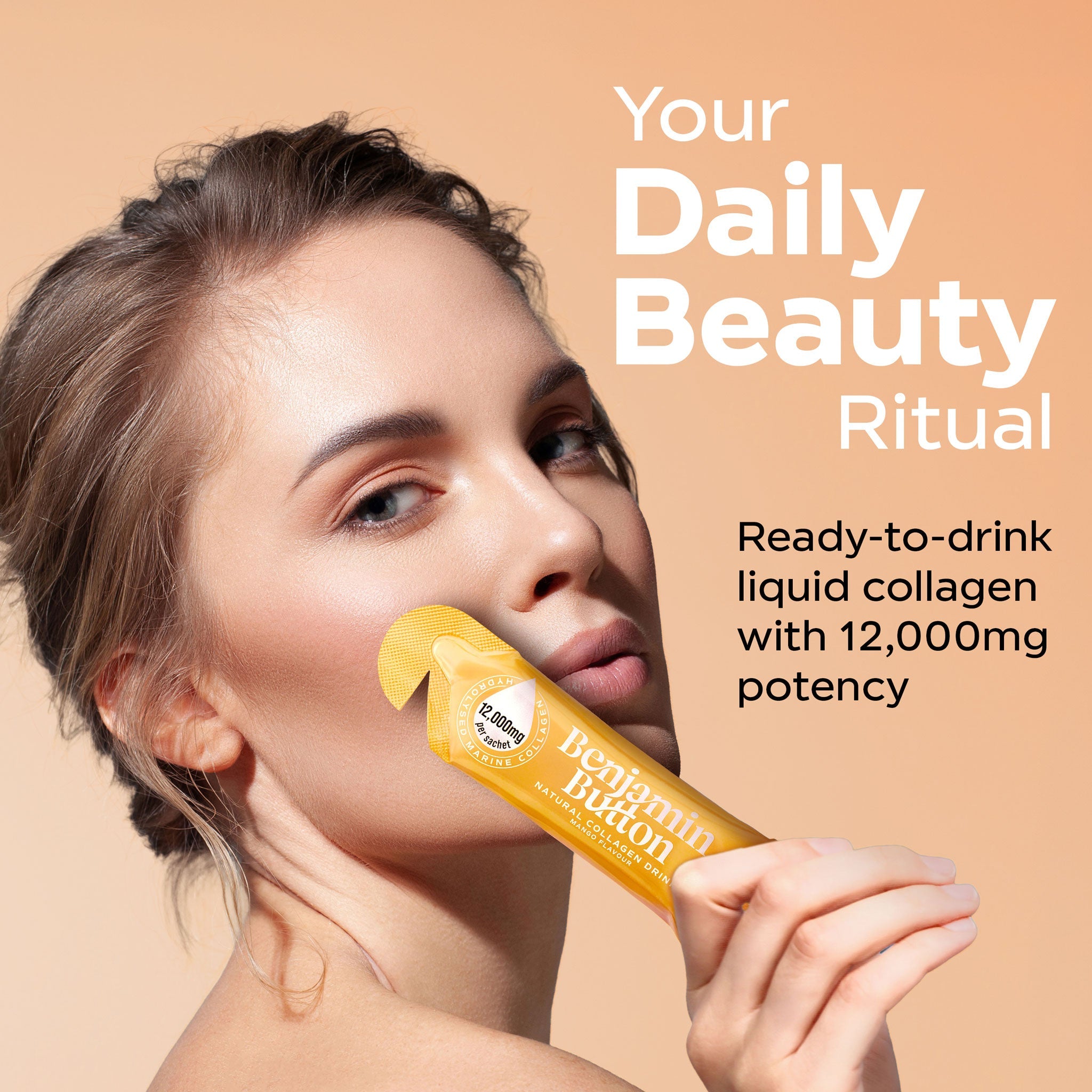 Benjamin Button 12,000mg Marine Collagen Drink - Mango Liquid Sachets