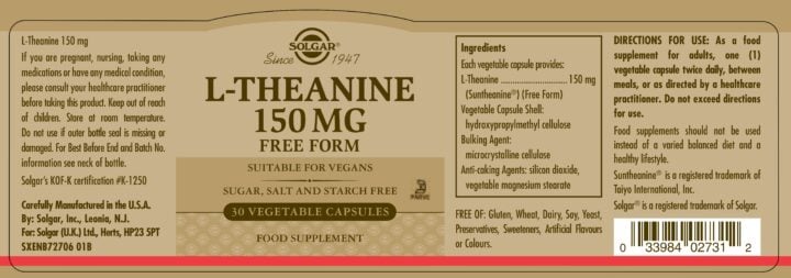 Solgar - L-Theanine 150 mg Vegetable Capsules