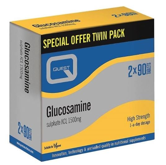 Quest 2x90 tablets Vegan Glucosamine Sulphate KCL 1,500mg