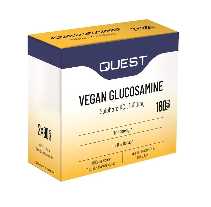 Quest Vegan Glucosamine Sulphate KCL 1,500mg 2 x 90 tablets 1 a day
