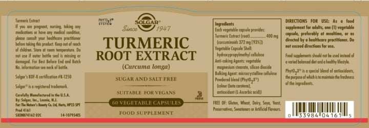 Solgar - Turmeric Root Extract