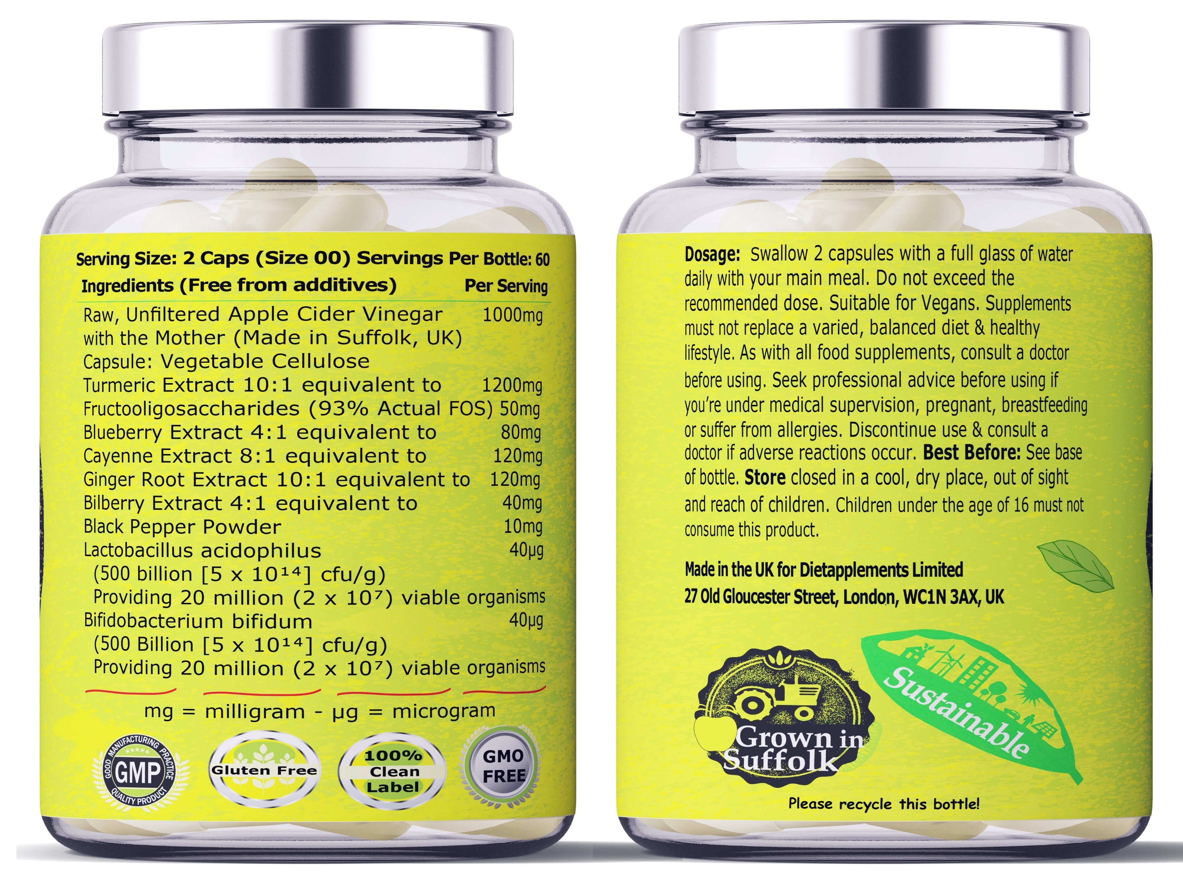 Apple Cider Vinegar with the Mother, Superfood, Biocultures & Berries Complex