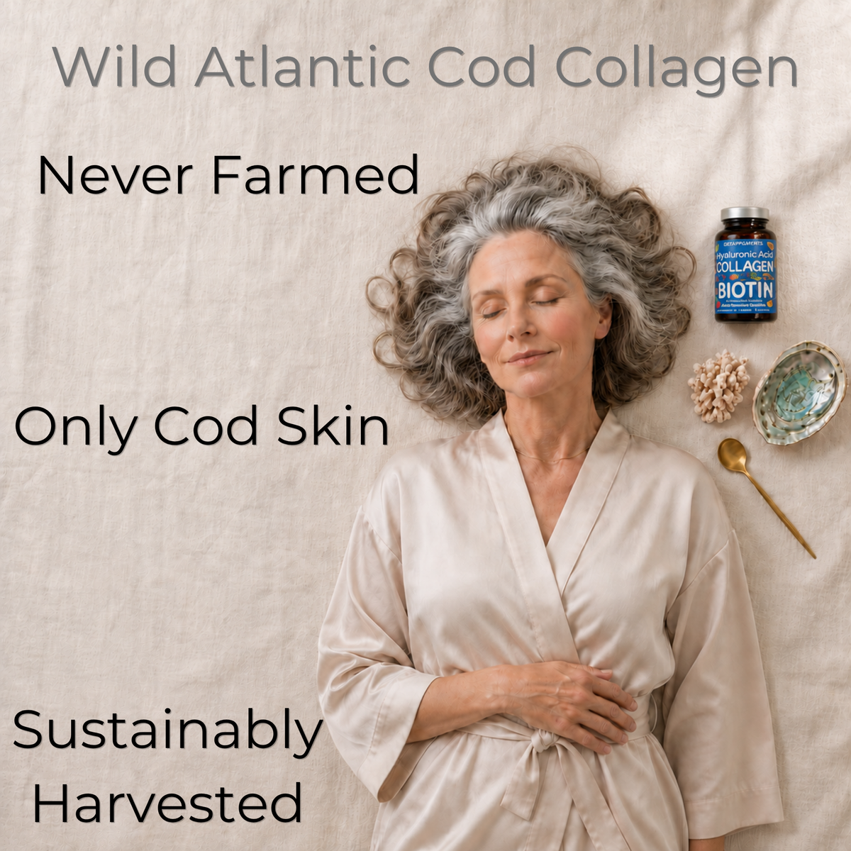 Complete Hair, Skin, Nails Supplement! Marine Collagen, Hyaluronic Acid, Biotin, Vitamins, Minerals, Superfood - 35 Ingredients
