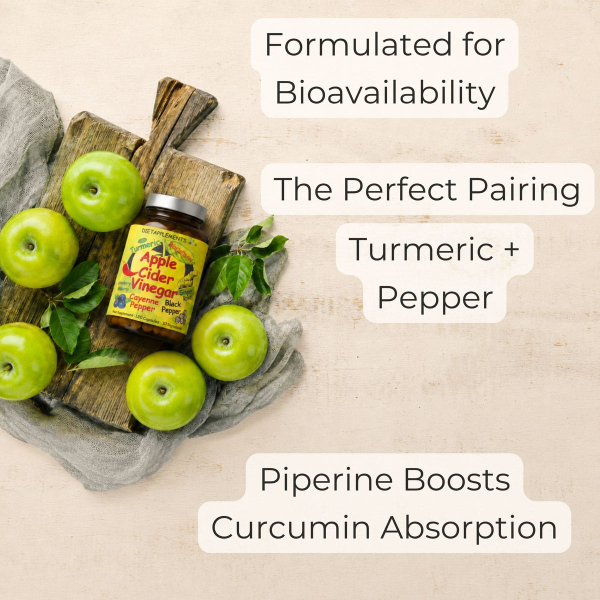 Apple Cider Vinegar with the Mother, Superfood, Biocultures & Berries Complex