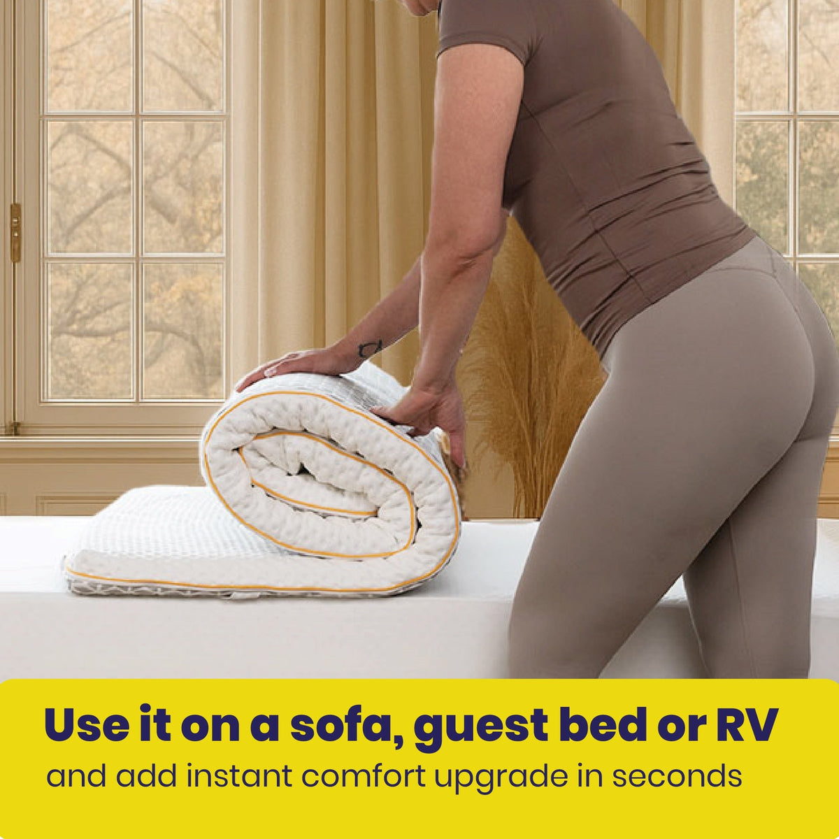 Brightr® Aurora Deluxe 2 in 1 Best Memory Foam mattress topper - Medium Firm