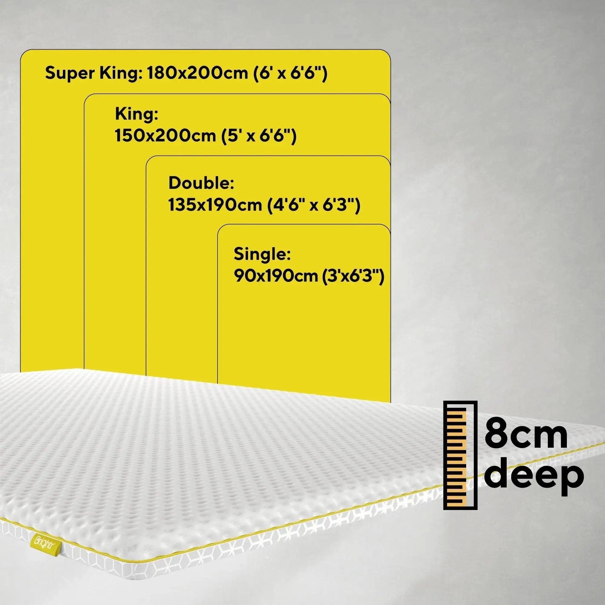 Brightr® Aurora Deluxe 2 in 1 Best Memory Foam mattress topper - Medium Firm