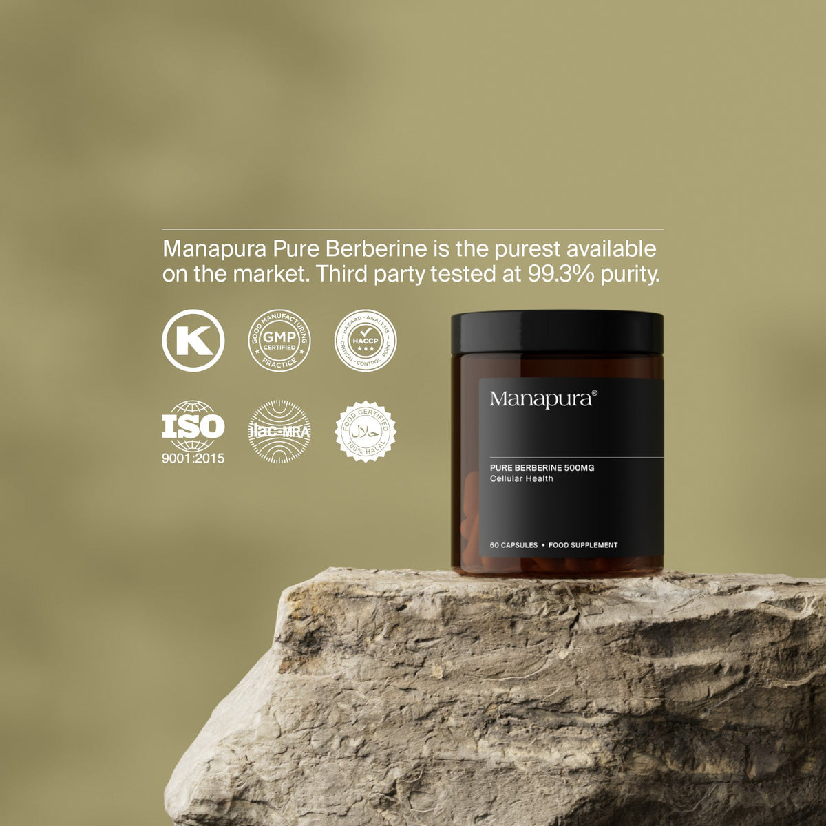 Manapura Pure Berberine Supplement | Blood Sugar & Metabolic Health Support