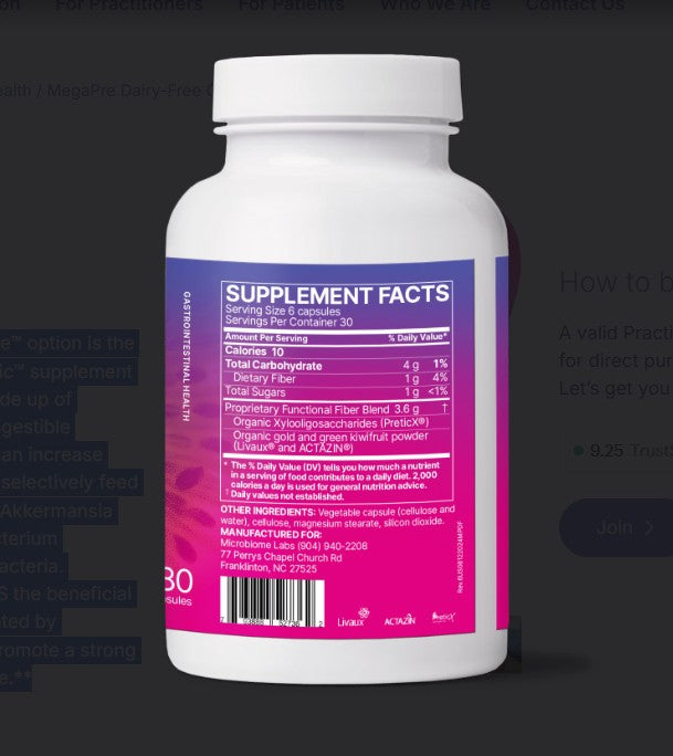 MegaPre 180 Capsules Dairy Free