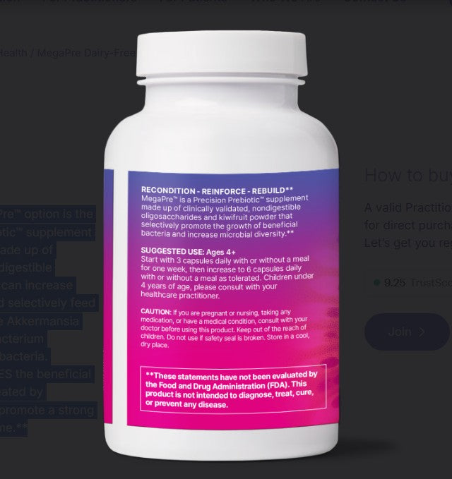 MegaPre 180 Capsules Dairy Free