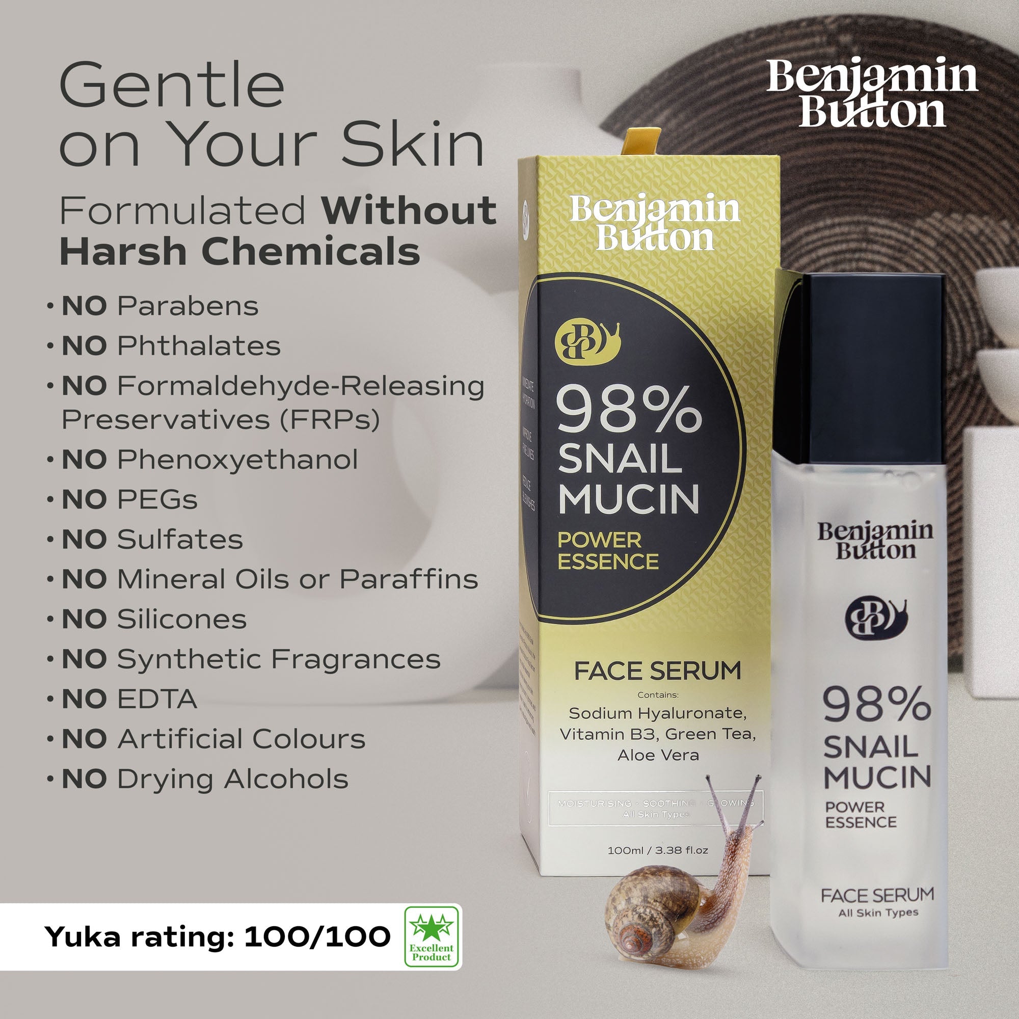 Snail Mucin Serum 98% - Hydrating Snail Secretion Serum - 100ml