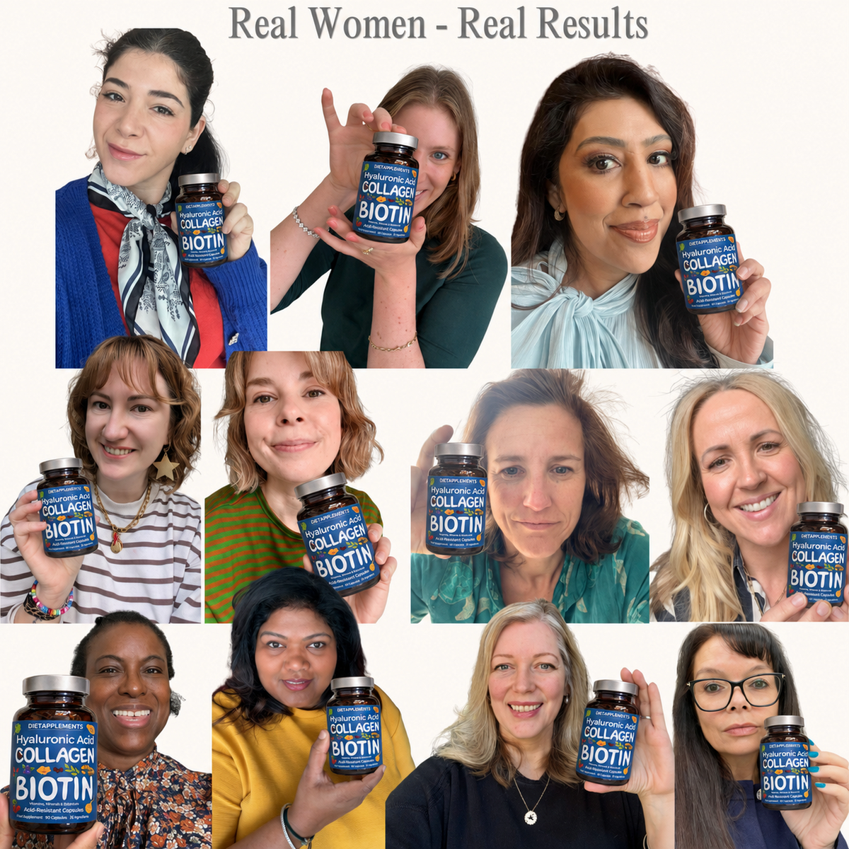 Complete Hair, Skin, Nails Supplement! Marine Collagen, Hyaluronic Acid, Biotin, Vitamins, Minerals, Superfood - 35 Ingredients
