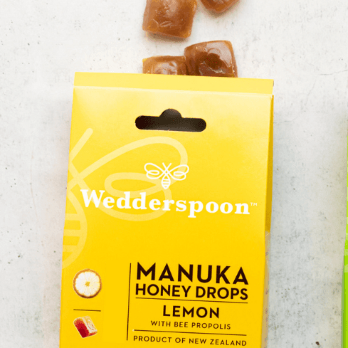 Wedderspoon Manuka Honey Drops – Lemon with Bee Propolis (20 Drops)