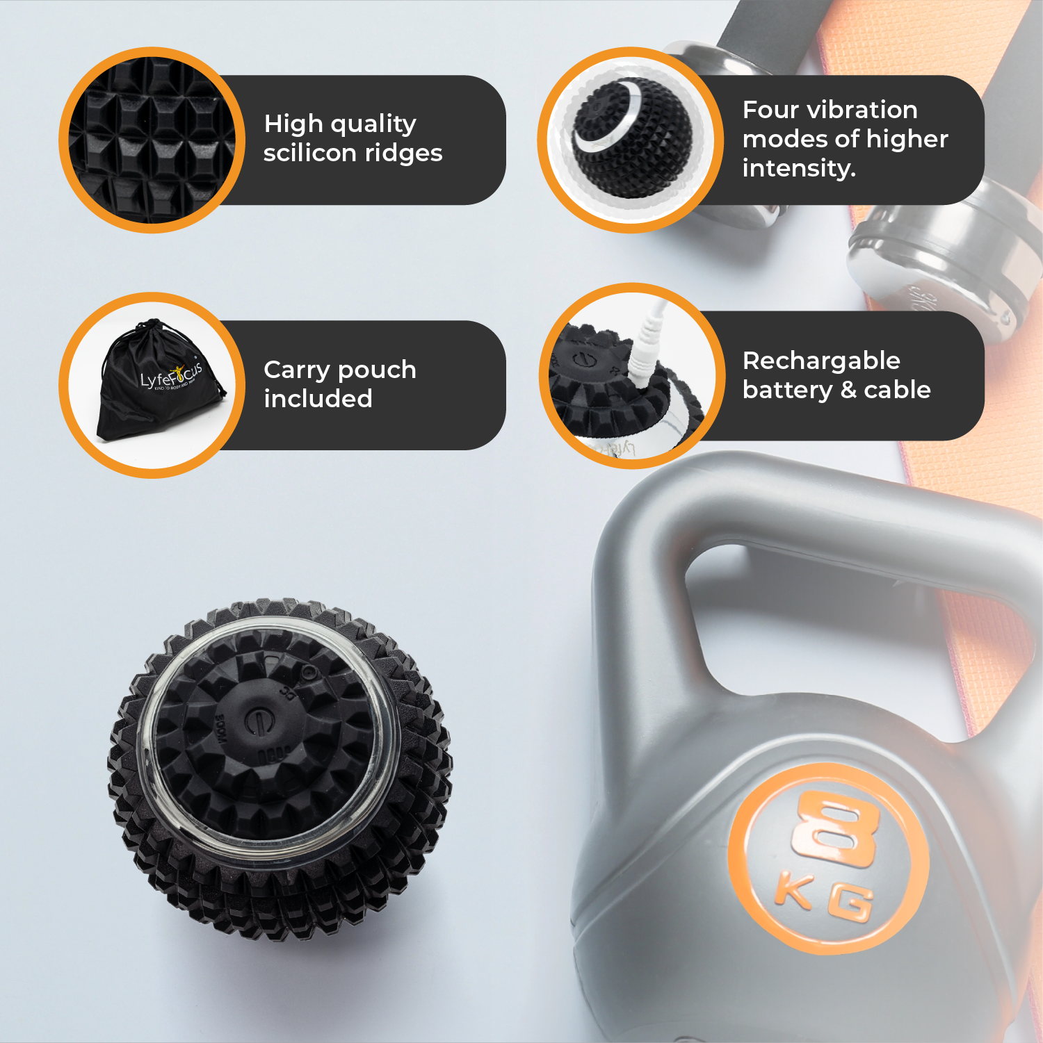 Vibrating Massage Ball (Black)