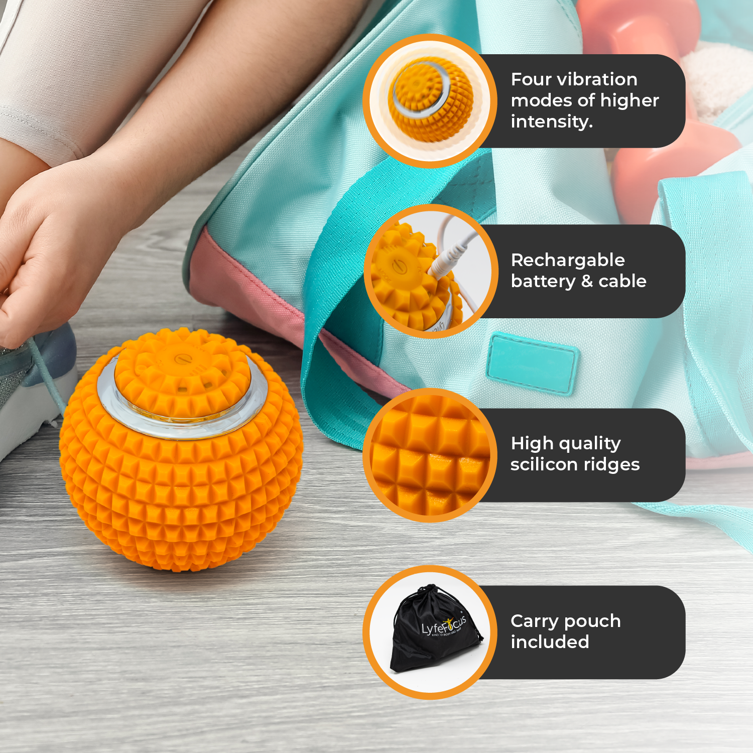 Vibrating Massage Ball (Orange)