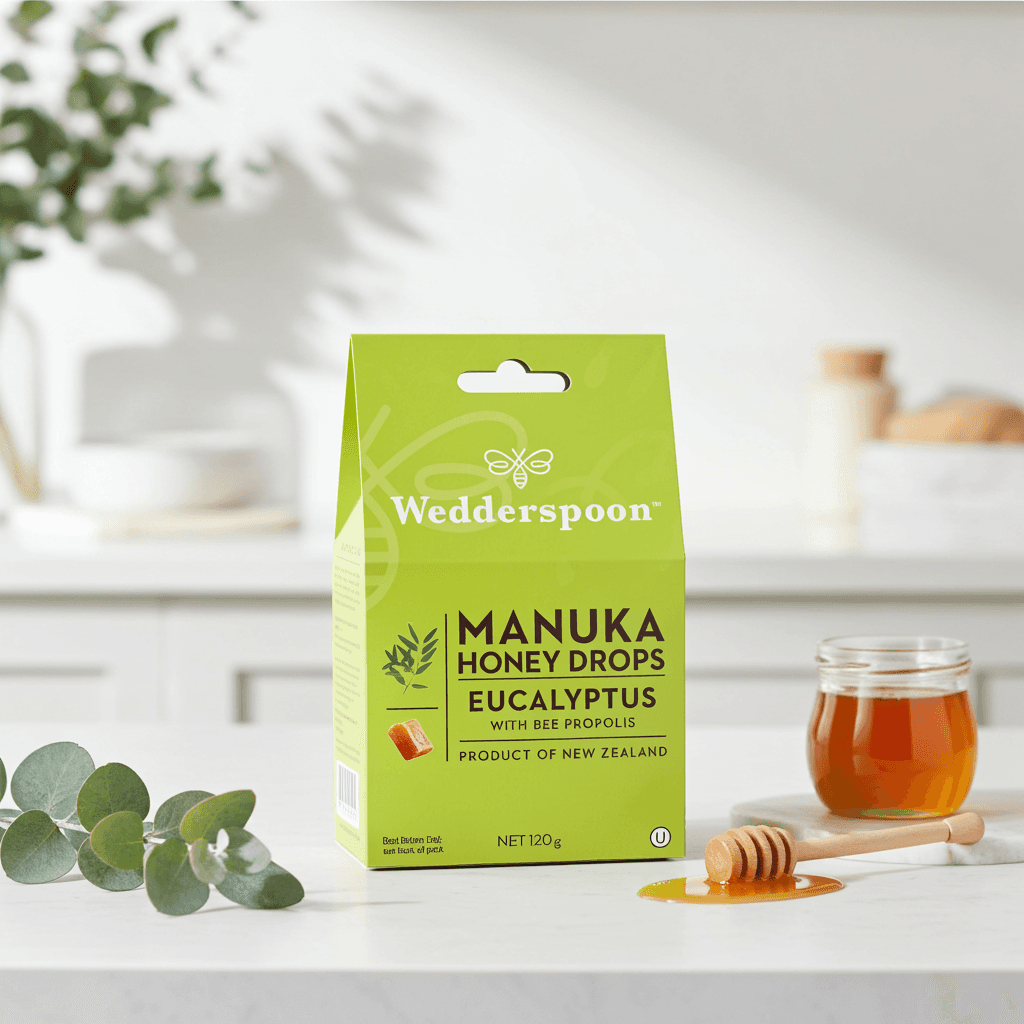 Wedderspoon Manuka Honey Drops – Eucalyptus (20 Drops)