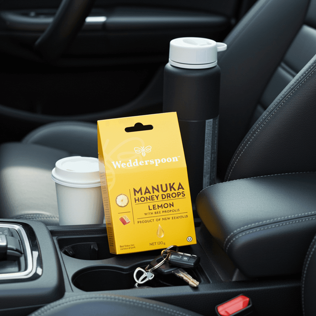Wedderspoon Manuka Honey Drops – Lemon with Bee Propolis (20 Drops)