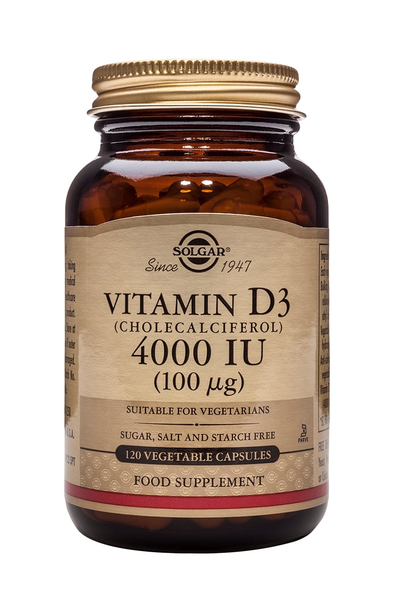 Solgar – Vitamin D3 4000 IU (100 µg) Vegetable 60/120 Capsules