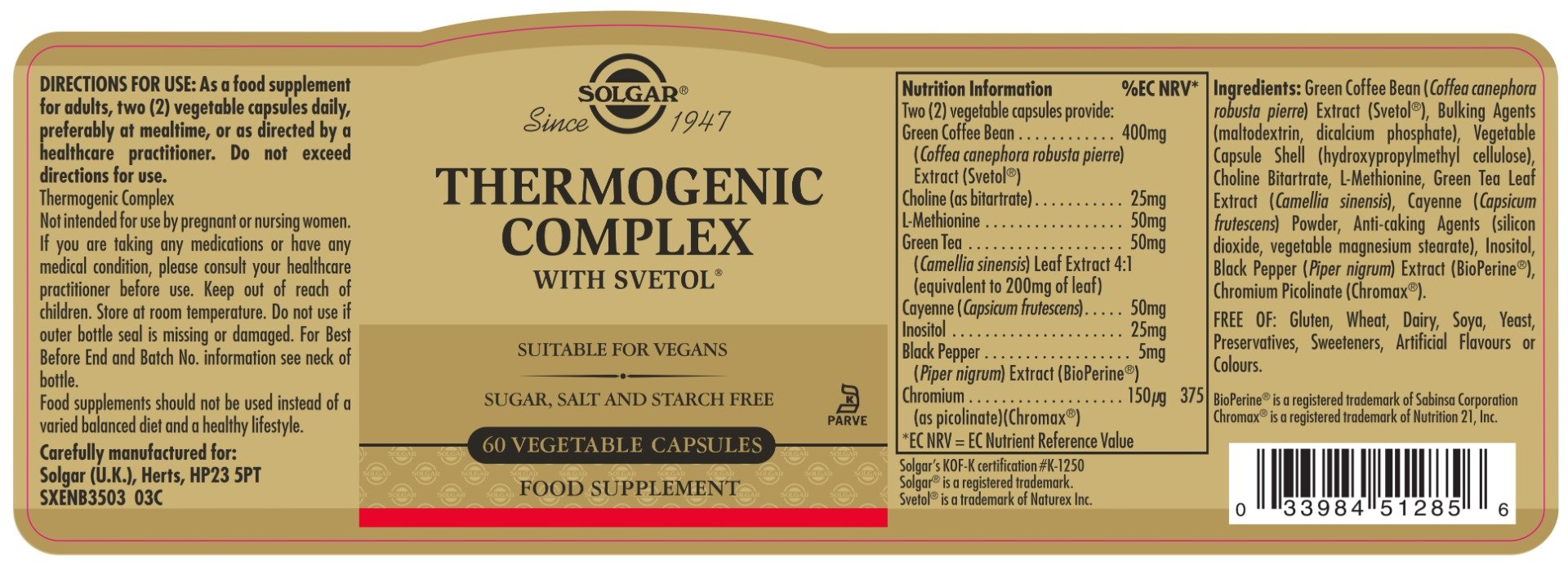 Solgar - Thermogenic Complex