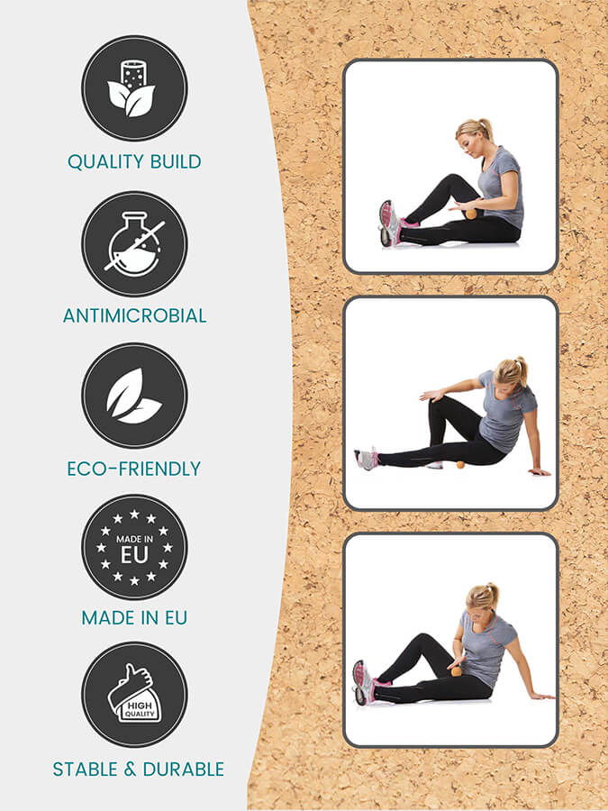 Yoga Studio Cork Unbranded Massage Ball Set of 3 - 4cm, 2 x 6cm