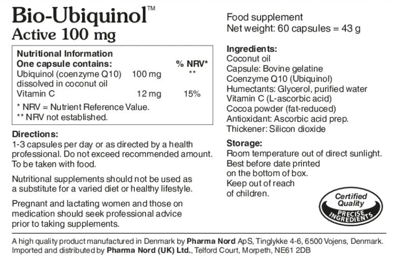 Pharma Nord Bio-Ubiquinol 100mg 60 Capsules