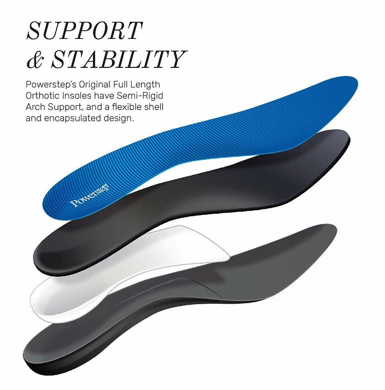 Powerstep Original Full Length Orthotic Insoles for Men & Women