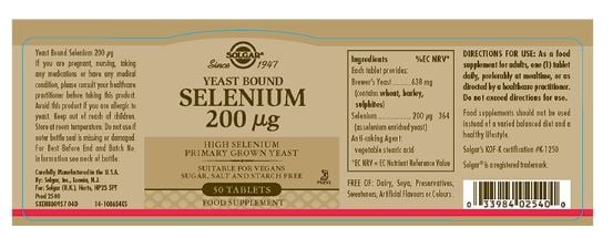 Solgar - Selenium 200ug 50 Tablets