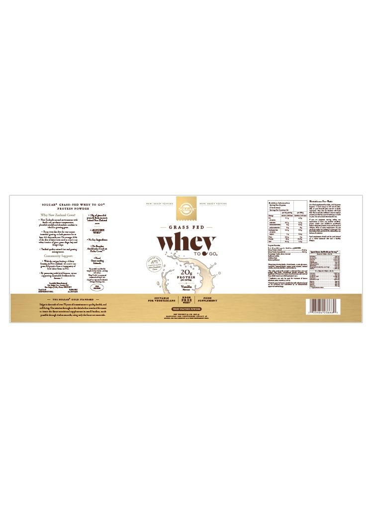 Solgar - Whey To Go® Whey Protein Powder Natural Vanilla Flavour