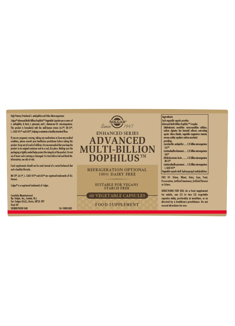 Solgar - Advanced Multi-Billion Dophilus™ 60/120 Vegetable Capsules