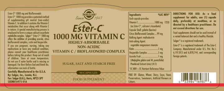 Solgar - Ester C 1000mg 90 capsules