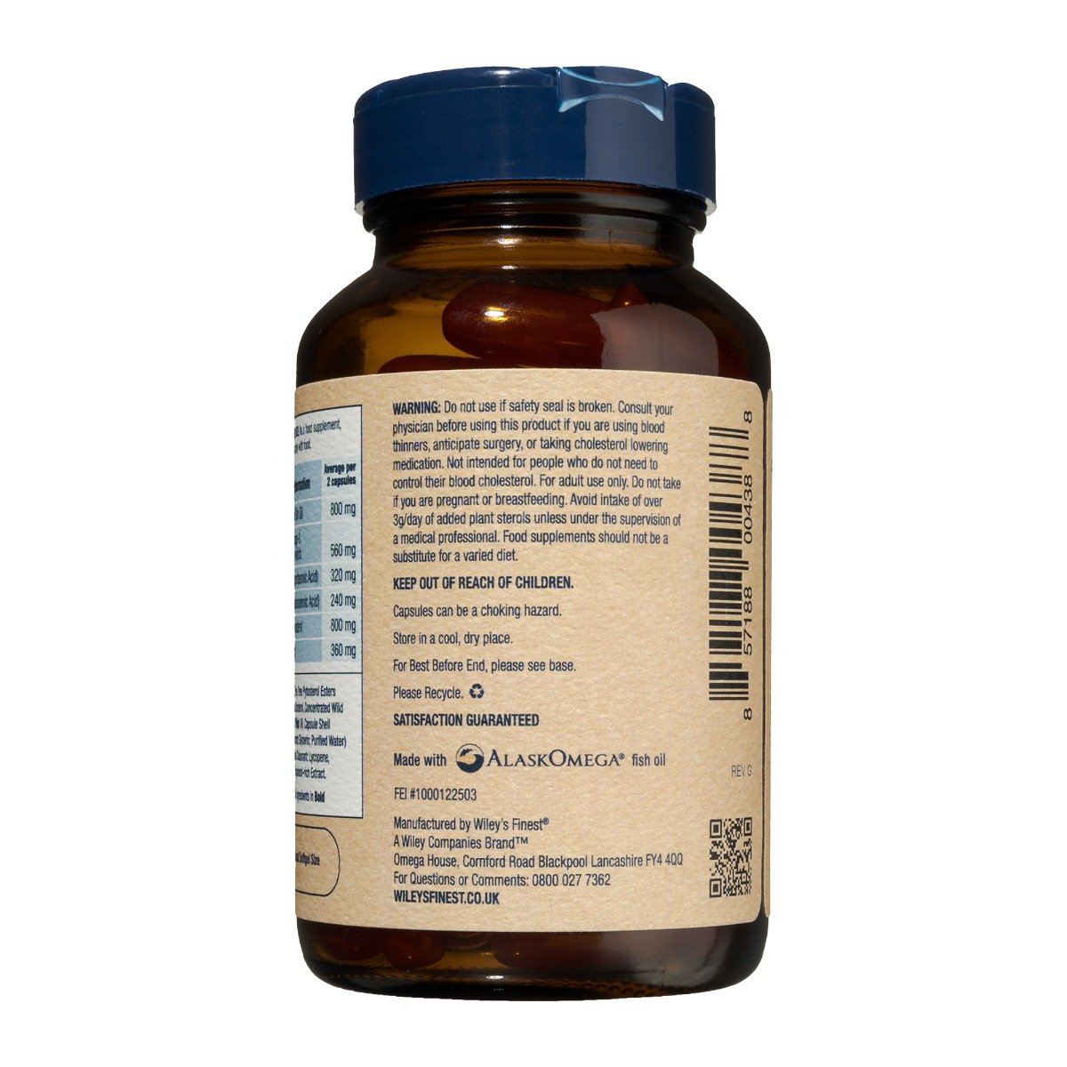 Wiley’s Finest Cholesterol Support – 90 Fish Softgels