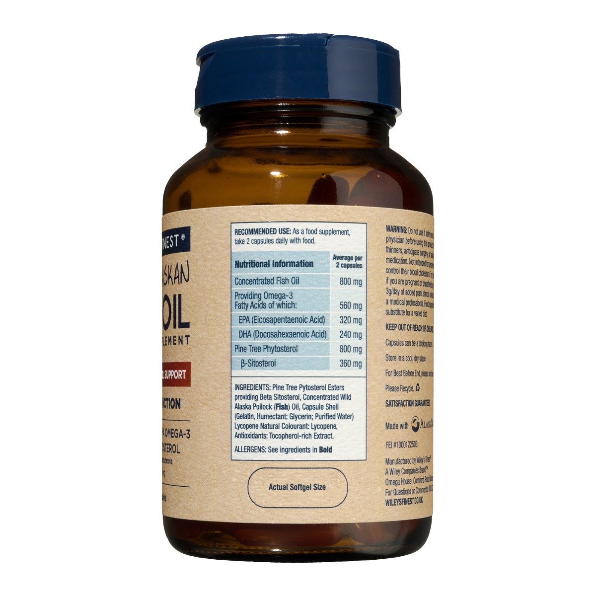 Wiley’s Finest Cholesterol Support – 90 Fish Softgels