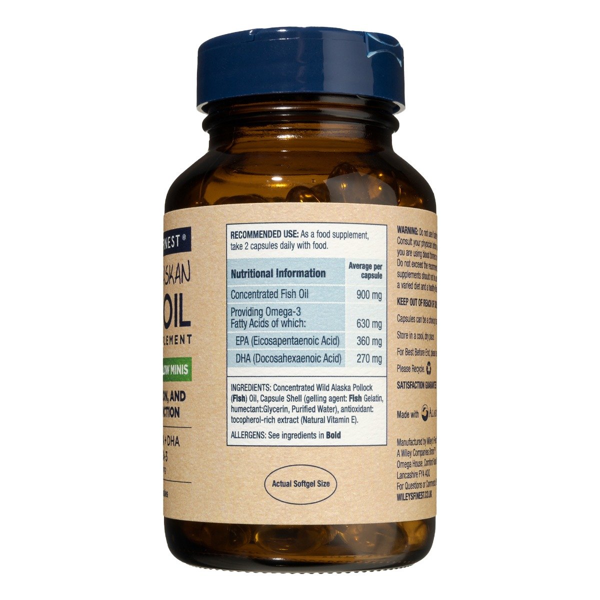 Reduced Wiley's Finest Easy Swallow mini's - 180 Softgels
